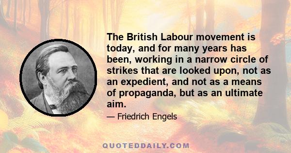 The British Labour movement is today, and for many years has been, working in a narrow circle of strikes that are looked upon, not as an expedient, and not as a means of propaganda, but as an ultimate aim.