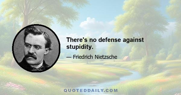 There's no defense against stupidity.