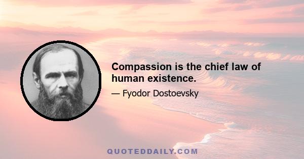 Compassion is the chief law of human existence.