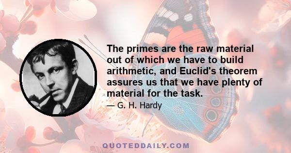 The primes are the raw material out of which we have to build arithmetic, and Euclid's theorem assures us that we have plenty of material for the task.