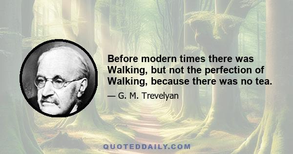 Before modern times there was Walking, but not the perfection of Walking, because there was no tea.