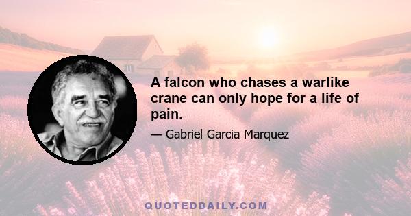 A falcon who chases a warlike crane can only hope for a life of pain.