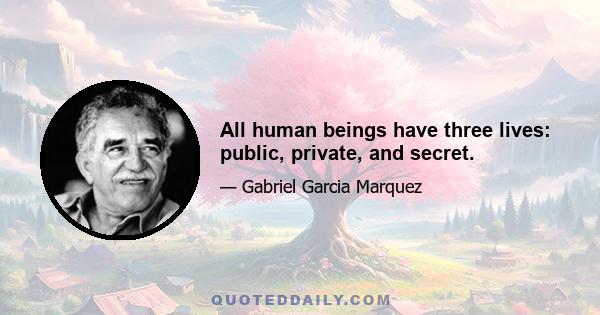 All human beings have three lives: public, private, and secret.