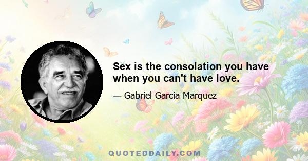 Sex is the consolation you have when you can't have love.