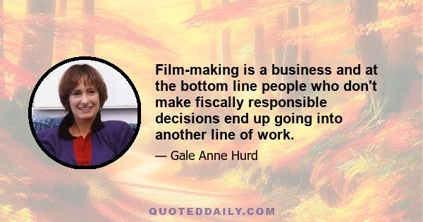 Film-making is a business and at the bottom line people who don't make fiscally responsible decisions end up going into another line of work.