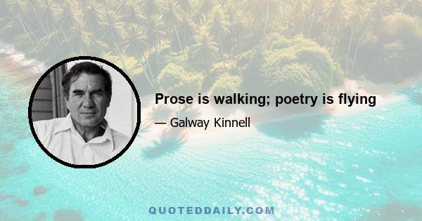 Prose is walking; poetry is flying