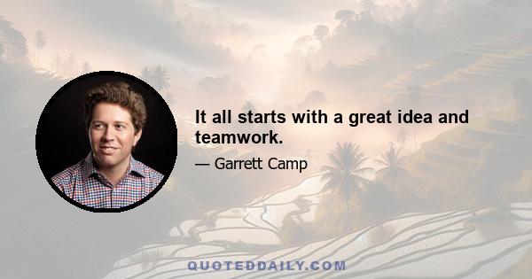 It all starts with a great idea and teamwork.