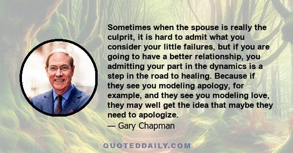 Sometimes when the spouse is really the culprit, it is hard to admit what you consider your little failures, but if you are going to have a better relationship, you admitting your part in the dynamics is a step in the