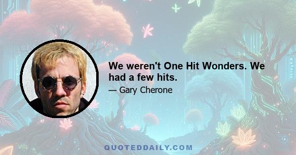 We weren't One Hit Wonders. We had a few hits.