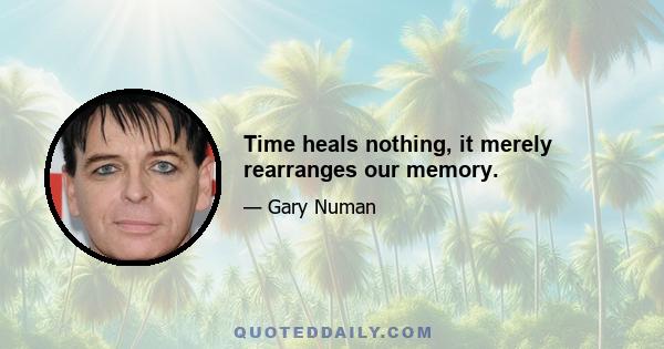 Time heals nothing, it merely rearranges our memory.