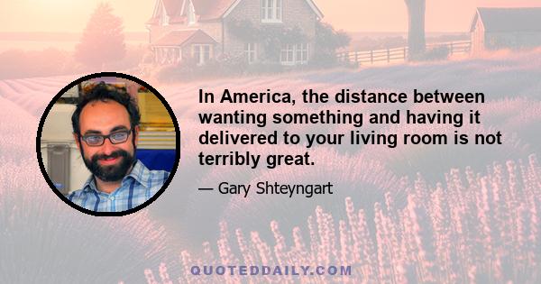 In America, the distance between wanting something and having it delivered to your living room is not terribly great.