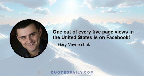 One out of every five page views in the United States is on Facebook!