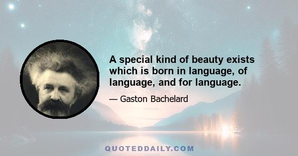 A special kind of beauty exists which is born in language, of language, and for language.