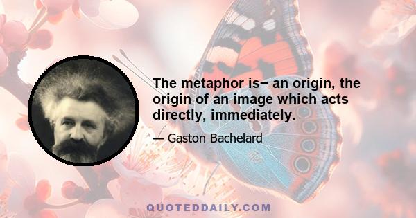 The metaphor is~ an origin, the origin of an image which acts directly, immediately.