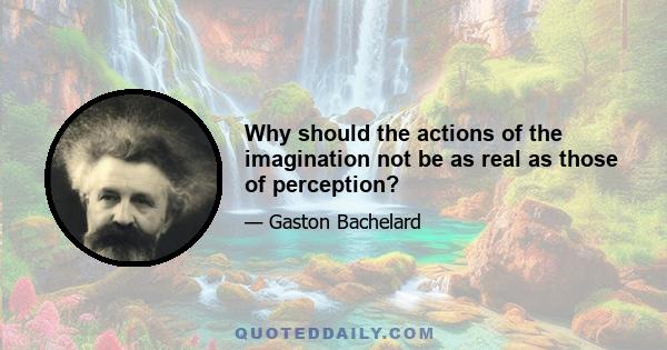 Why should the actions of the imagination not be as real as those of perception?