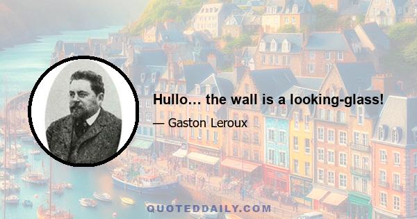 Hullo… the wall is a looking-glass!