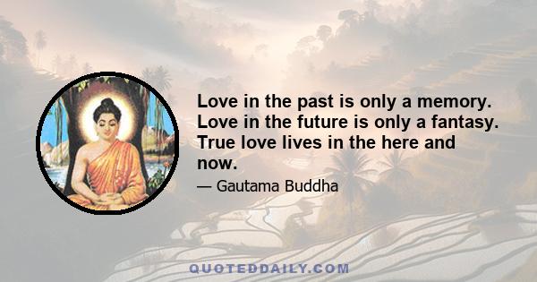 Love in the past is only a memory. Love in the future is only a fantasy. True love lives in the here and now.