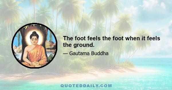 The foot feels the foot when it feels the ground.