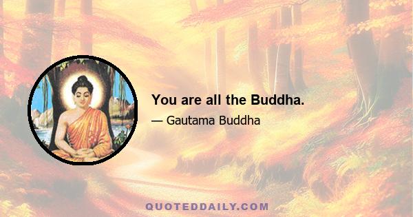 You are all the Buddha.