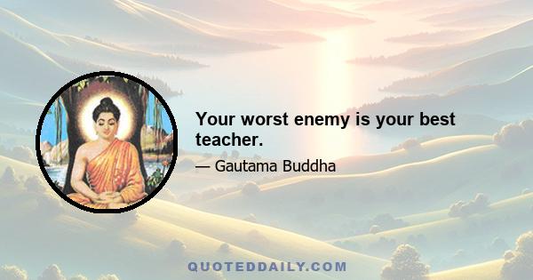 Your worst enemy is your best teacher.