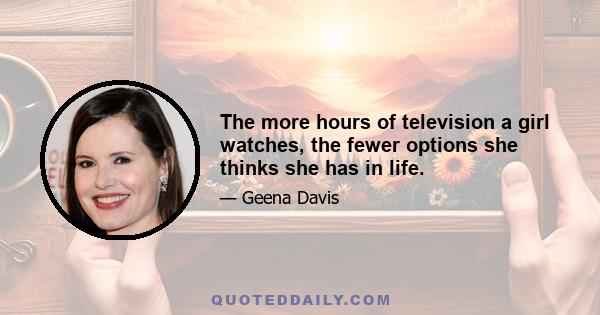 The more hours of television a girl watches, the fewer options she thinks she has in life.