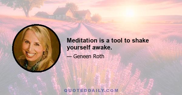 Meditation is a tool to shake yourself awake.