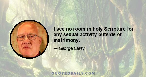 I see no room in holy Scripture for any sexual activity outside of matrimony.