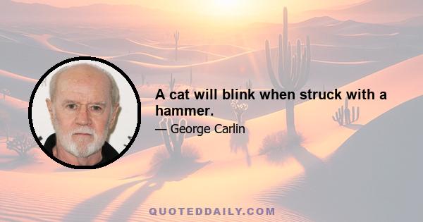 A cat will blink when struck with a hammer.