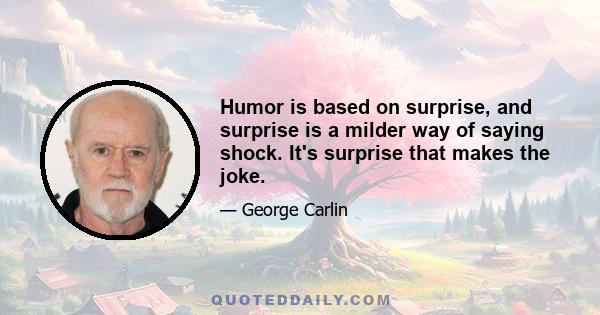 Humor is based on surprise, and surprise is a milder way of saying shock. It's surprise that makes the joke.