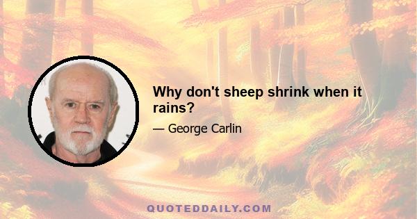 Why don't sheep shrink when it rains?