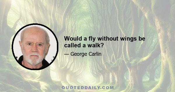 Would a fly without wings be called a walk?