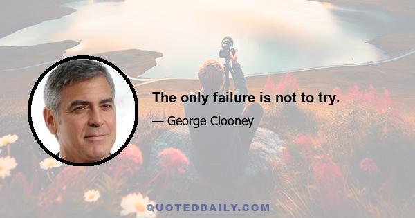 The only failure is not to try.