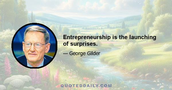 Entrepreneurship is the launching of surprises.