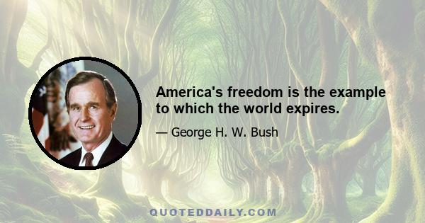 America's freedom is the example to which the world expires.