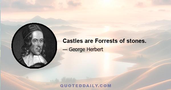 Castles are Forrests of stones.