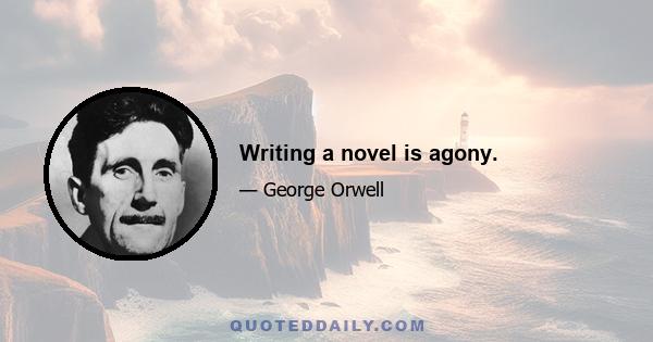 Writing a novel is agony.