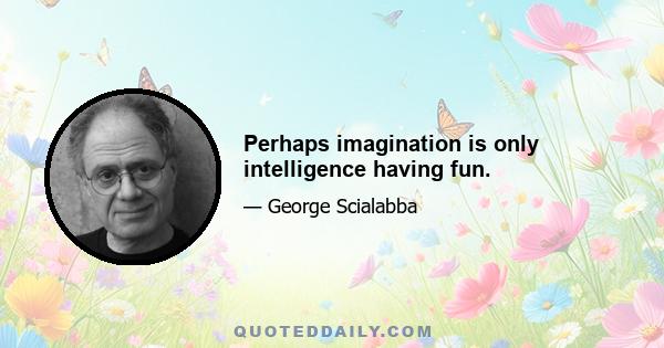 Perhaps imagination is only intelligence having fun.