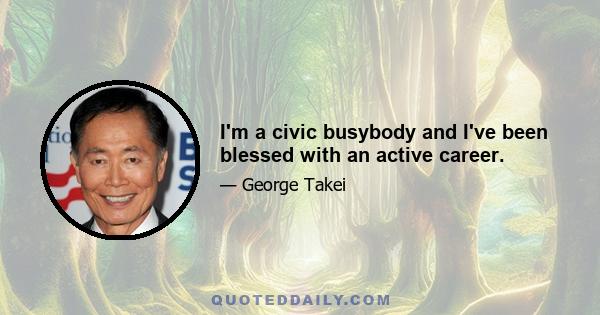 I'm a civic busybody and I've been blessed with an active career.