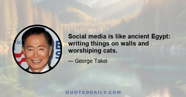 Social media is like ancient Egypt: writing things on walls and worshiping cats.