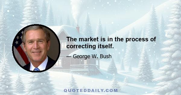 The market is in the process of correcting itself.