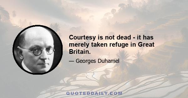 Courtesy is not dead - it has merely taken refuge in Great Britain.