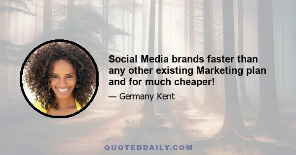 Social Media brands faster than any other existing Marketing plan and for much cheaper!