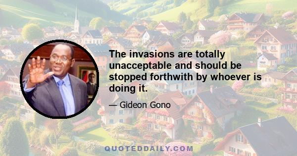 The invasions are totally unacceptable and should be stopped forthwith by whoever is doing it.