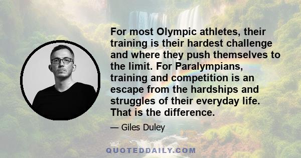 For most Olympic athletes‚ their training is their hardest challenge and where they push themselves to the limit. For Paralympians‚ training and competition is an escape from the hardships and struggles of their