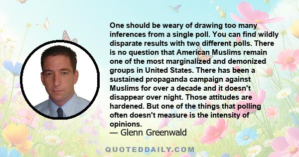 One should be weary of drawing too many inferences from a single poll. You can find wildly disparate results with two different polls. There is no question that American Muslims remain one of the most marginalized and