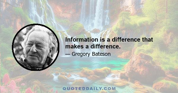 Information is a difference that makes a difference.