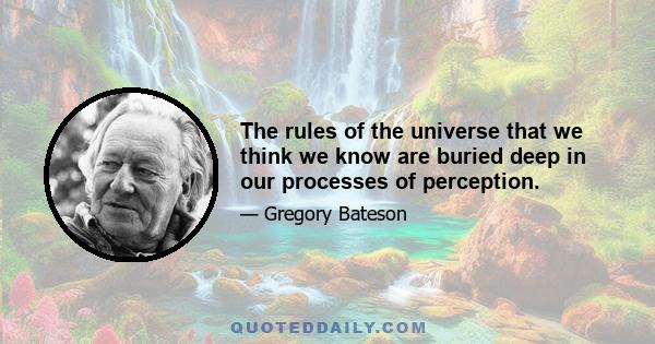 The rules of the universe that we think we know are buried deep in our processes of perception.