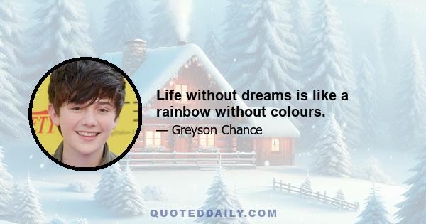 Life without dreams is like a rainbow without colours.