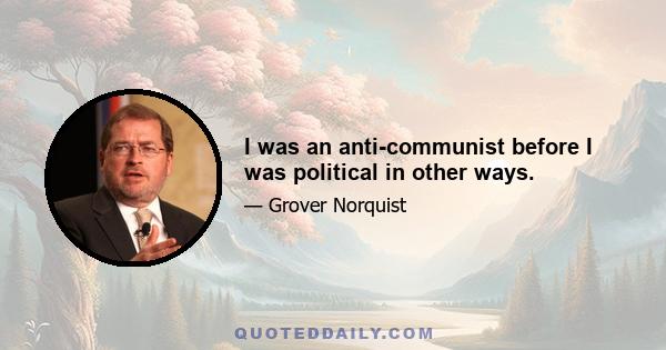 I was an anti-communist before I was political in other ways.