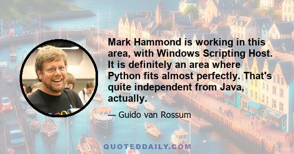 Mark Hammond is working in this area, with Windows Scripting Host. It is definitely an area where Python fits almost perfectly. That's quite independent from Java, actually.